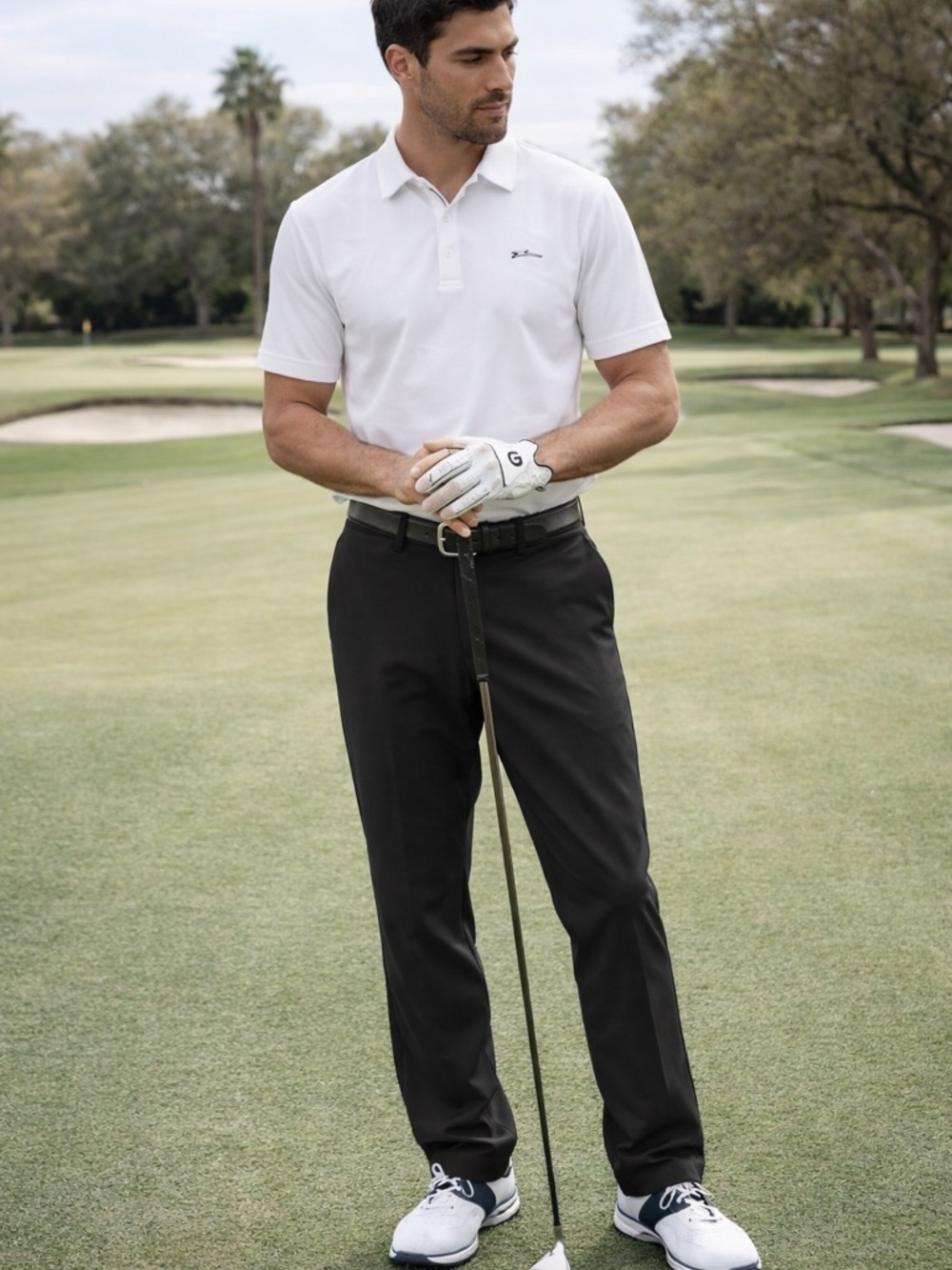 Greg Norman Collection Black Athletic Golf Pants Flat Front. 34x30